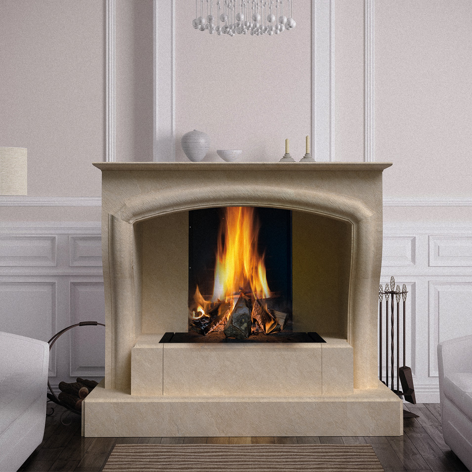 Cheminée en pierre classique Danae